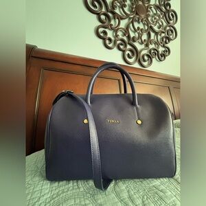 Furla Alissa Boston Purple Satchel Bag